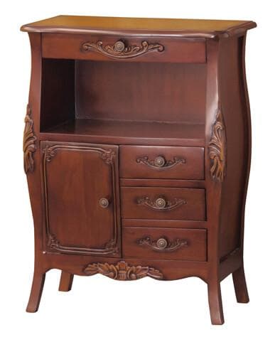 木製 電話台 ファックス台 引き出し収納 コモ ブラウン 家具 シンプル