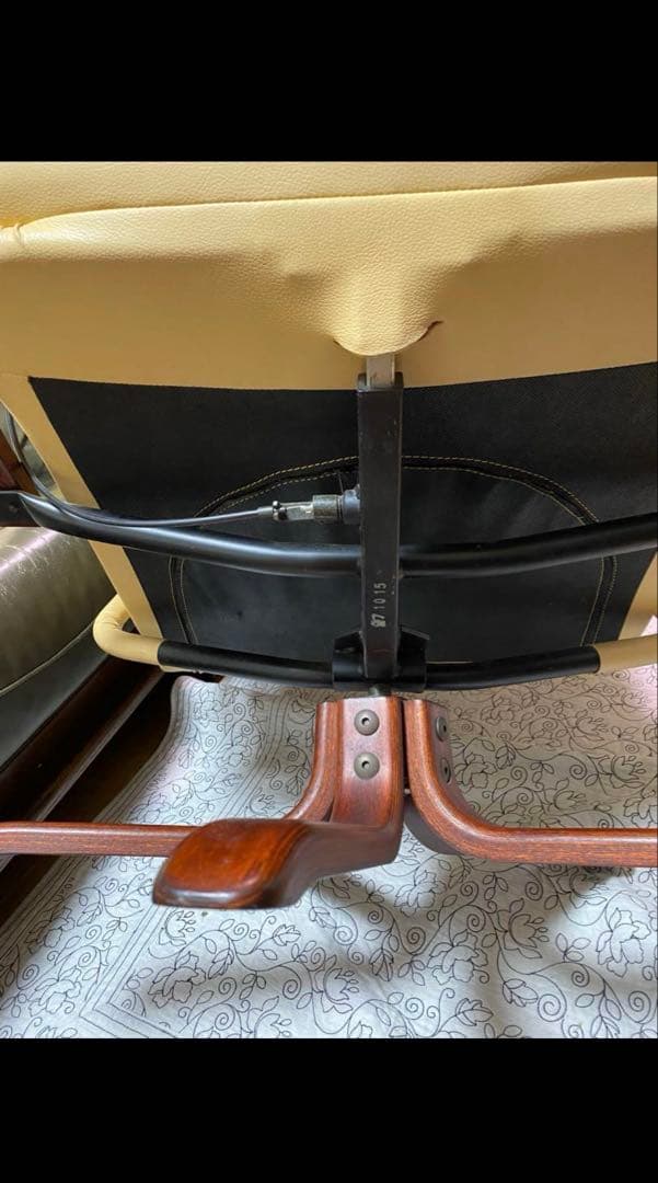 リクライニングチェア/皮革/クリームイエロー1脚