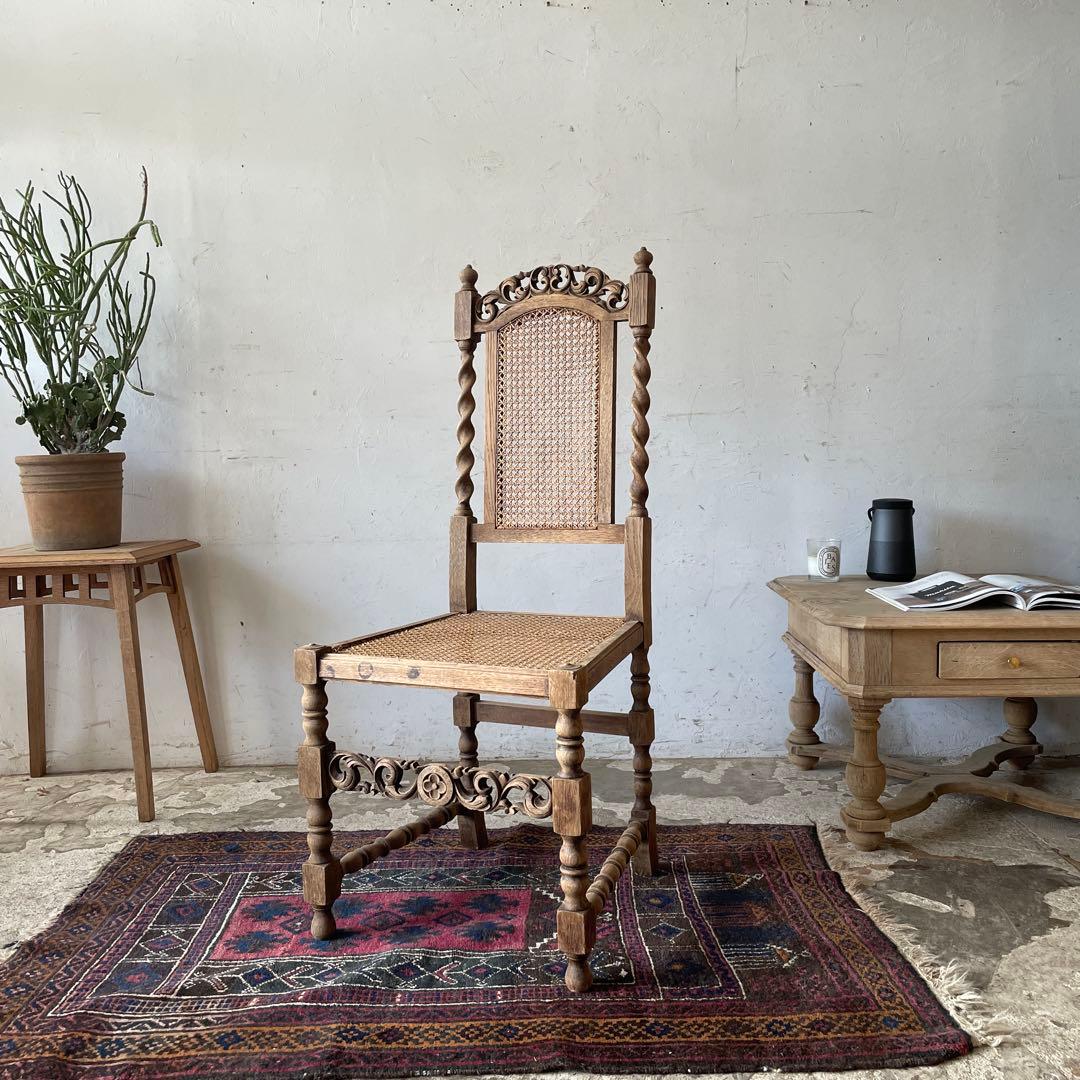 年末・年始SALE ビンテージ ラタンダイニングチェア　カフェチェア 剥離