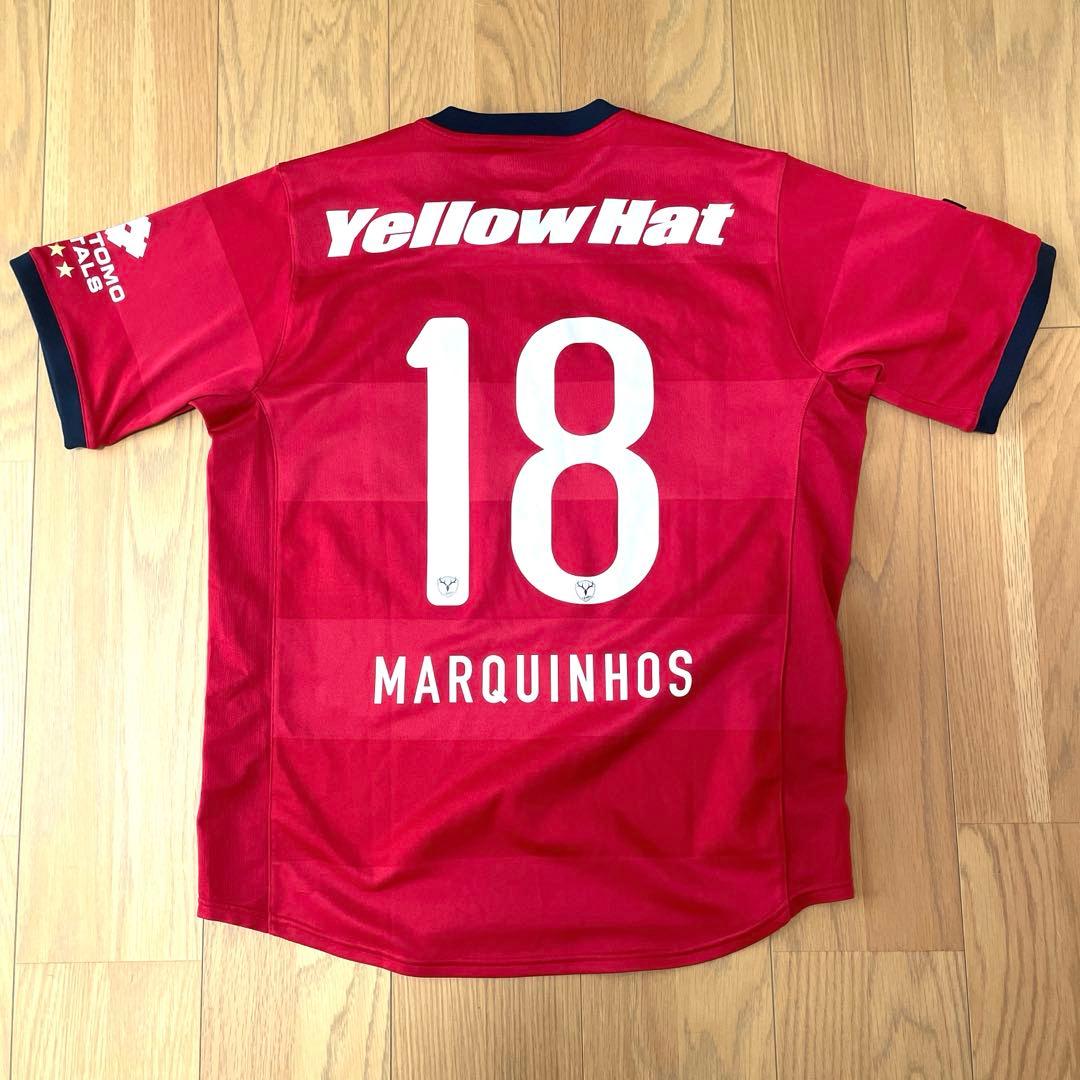 鹿島アントラーズ　2010ユニフォーム　マルキーニョス選手　Ｍサイズ　金色Ｊ