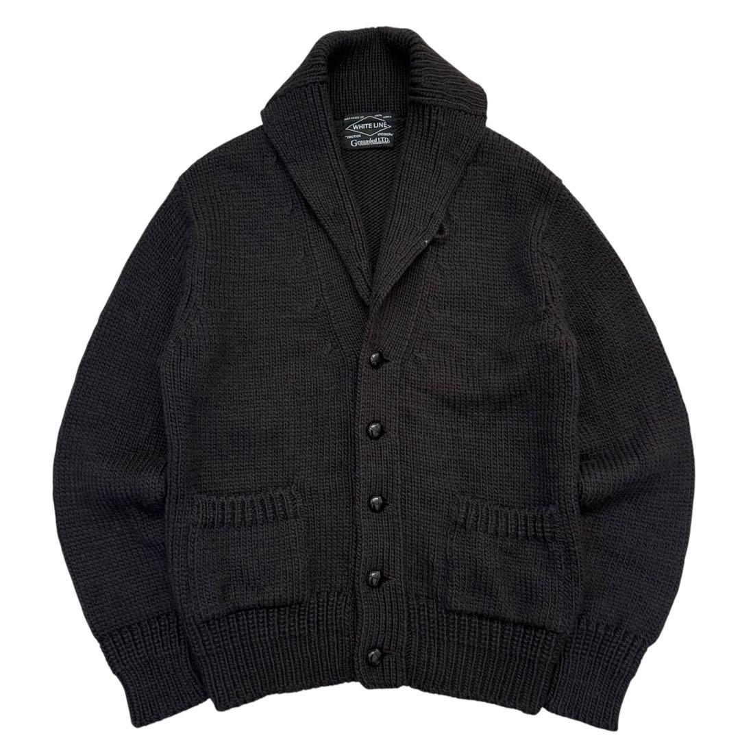 オミ。【WHITE LINE】ローゲージ　ショールカラー　カーディガン
