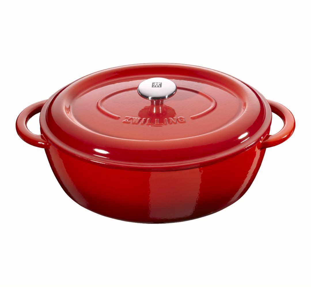 【未使用・保管品】ZWILLING ココット 29cm 鋳物ホーロー鍋 レッド