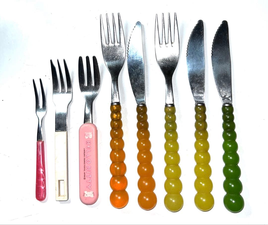 【昭和レトロ】キャンディーカラーのスプーン・フォーク他9本セット