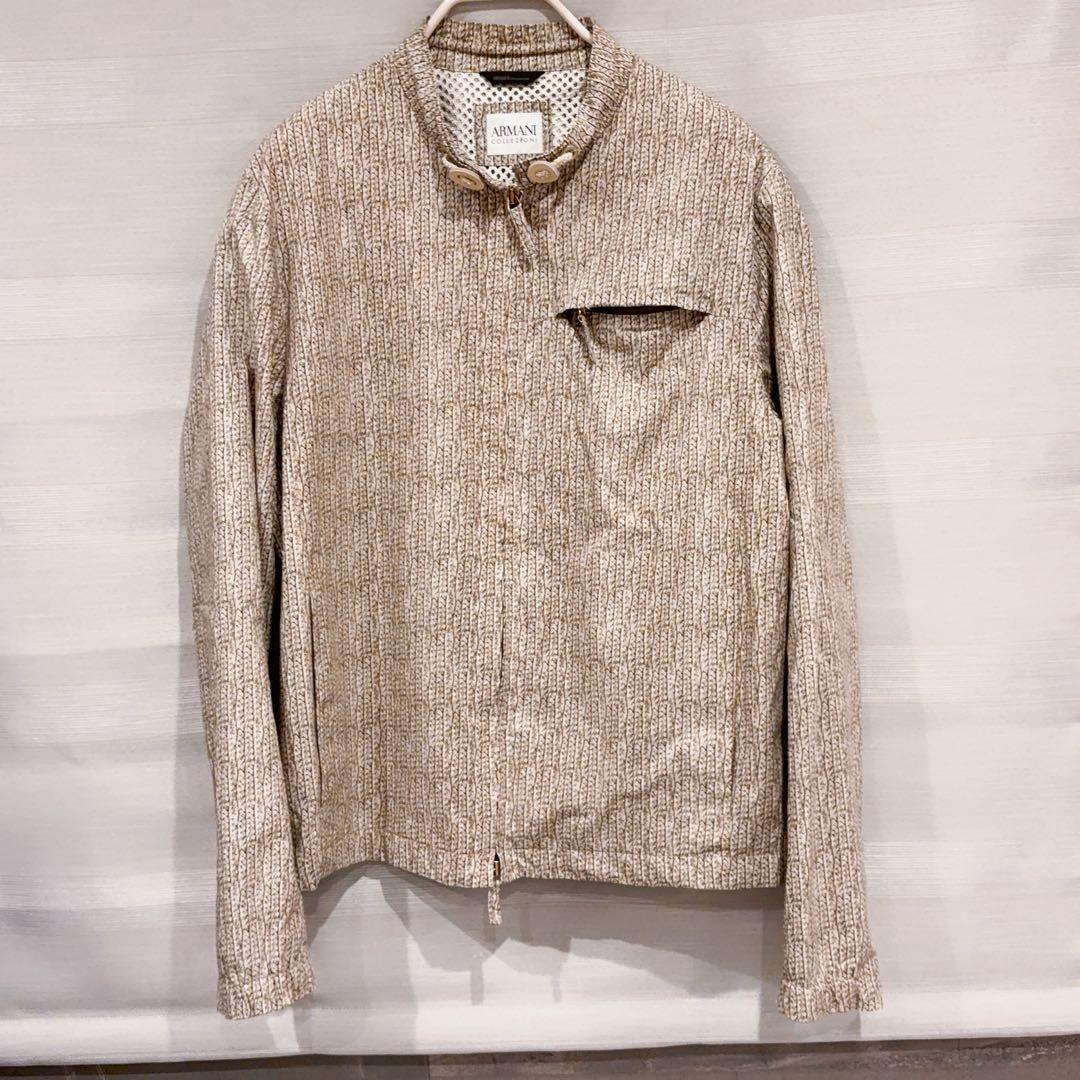 極美品 ARMANI COLLEZIONI ベージュ系 ジャケット ヘビ柄 L