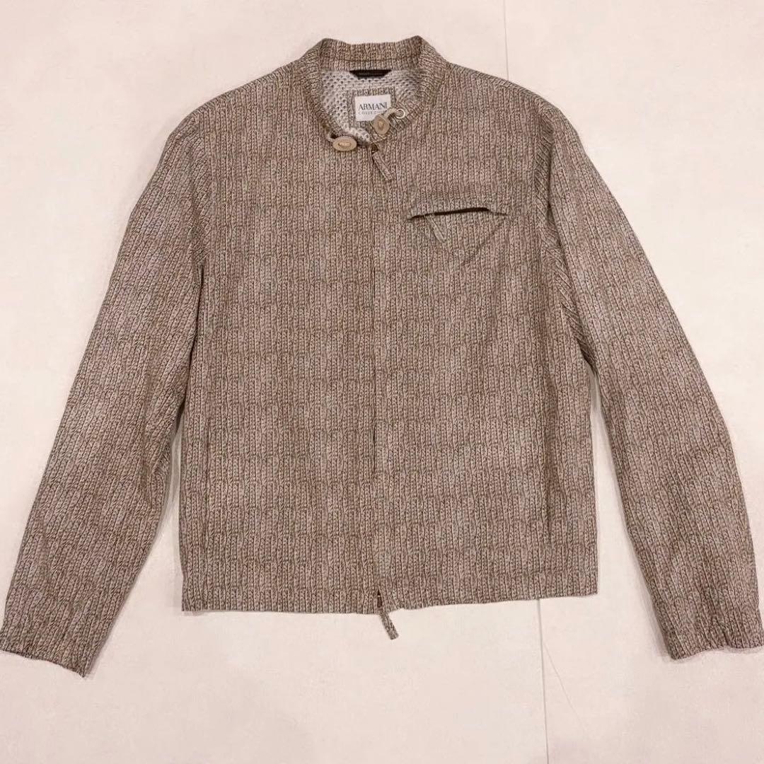 極美品 ARMANI COLLEZIONI ベージュ系 ジャケット ヘビ柄 L