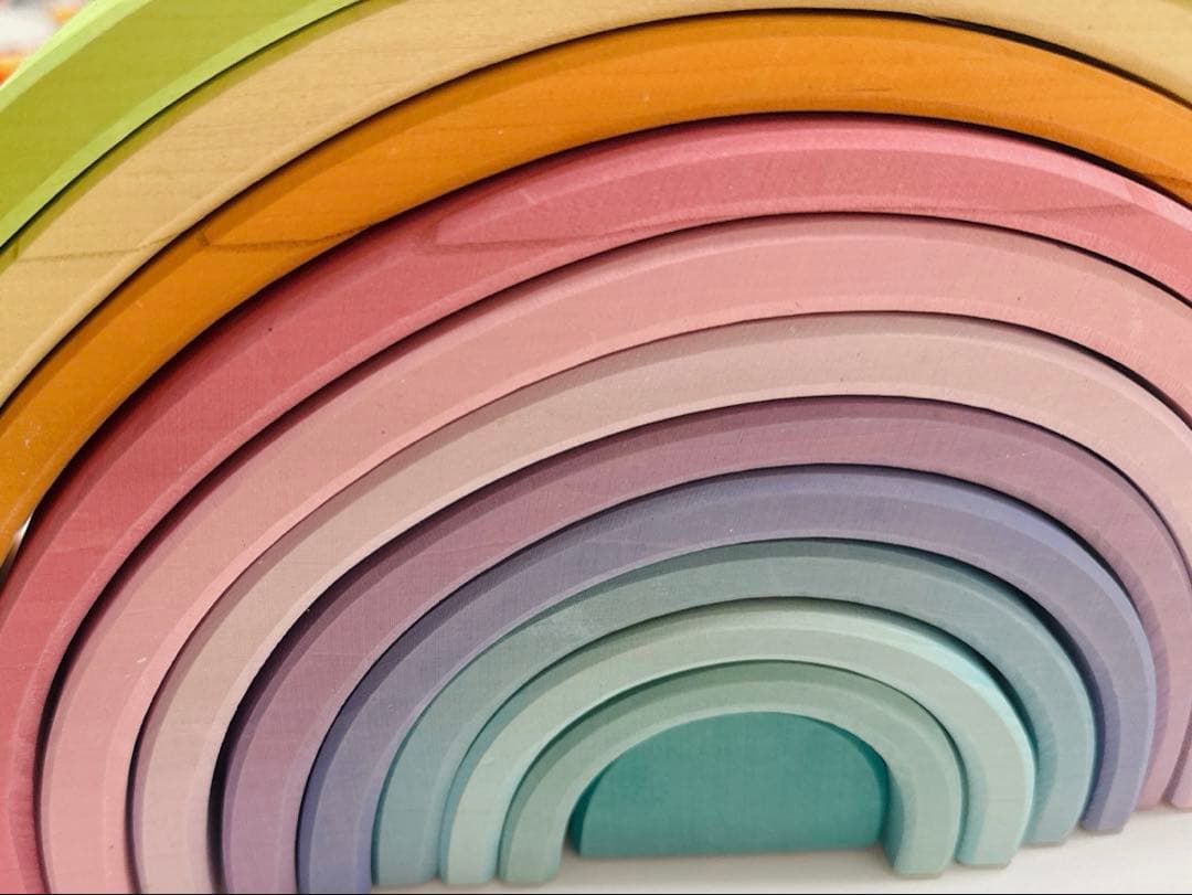 グリムス アーチレインボー (パステルカラー)木製虹型　知育玩具