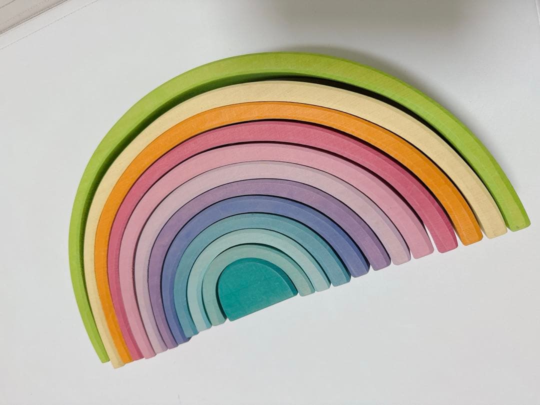グリムス アーチレインボー (パステルカラー)木製虹型　知育玩具