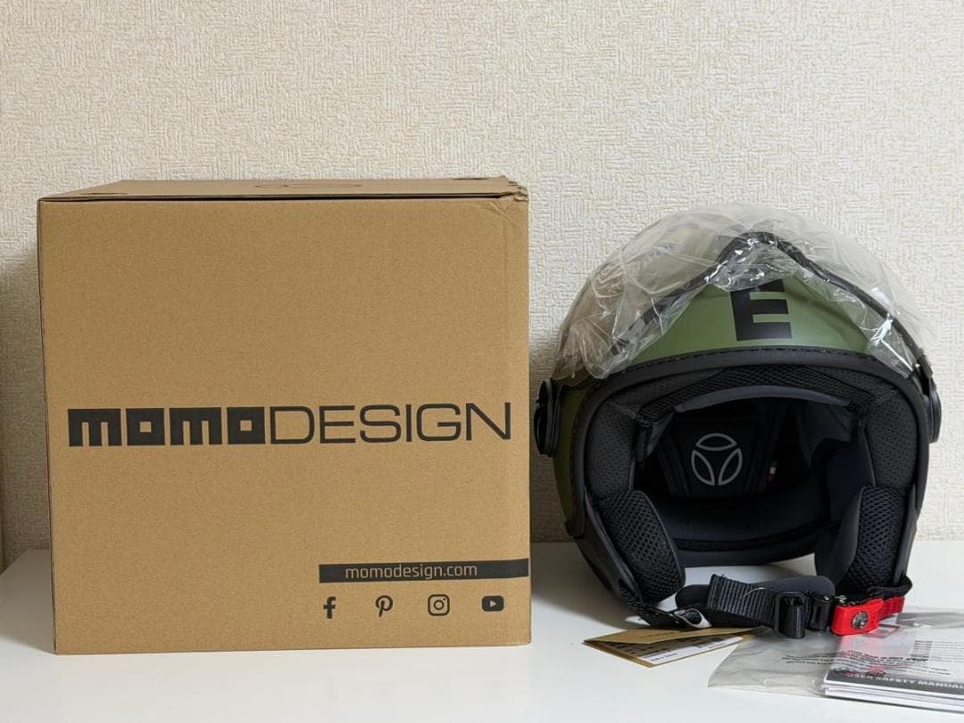 MOMO FGTR Classic ジェットヘルメット マットグリーン Lサイズ