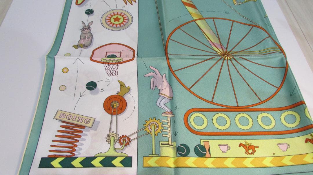 美品　エルメス　カレ90　ティーフォートゥ