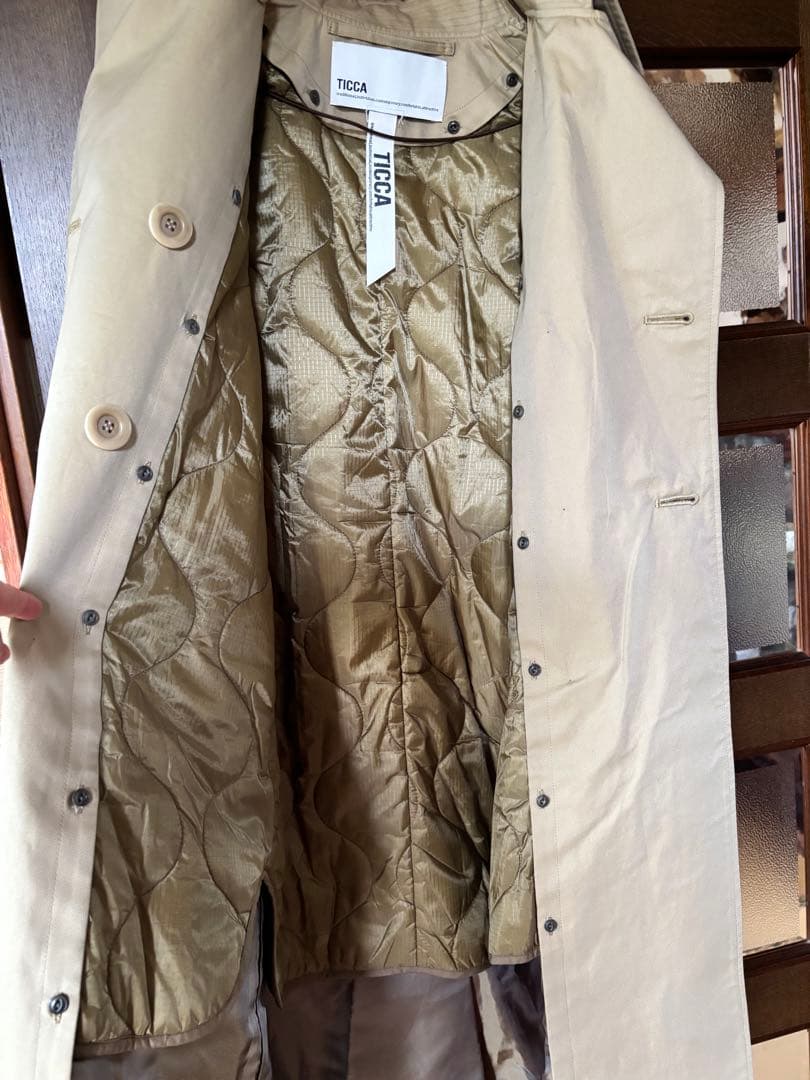 TICCA トレンチコート キルティング中綿ライナー付　定価91,300円希少