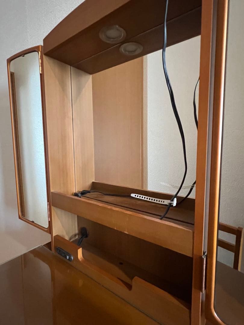 三面鏡ドレッサー鏡台 チェア（別売）あり