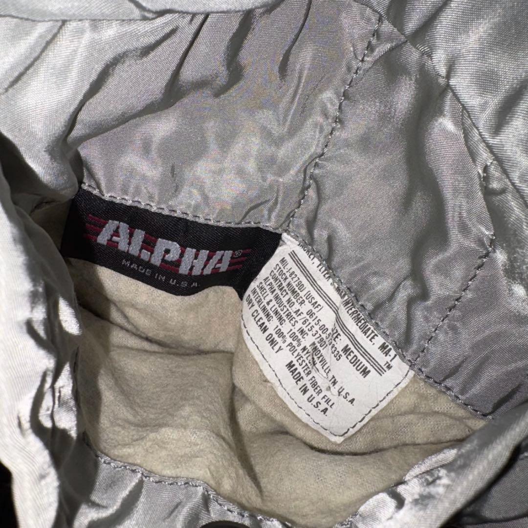 【超希少カラー✨】【米80s】ALPHA INDUSTRIE ma-1 シルバー