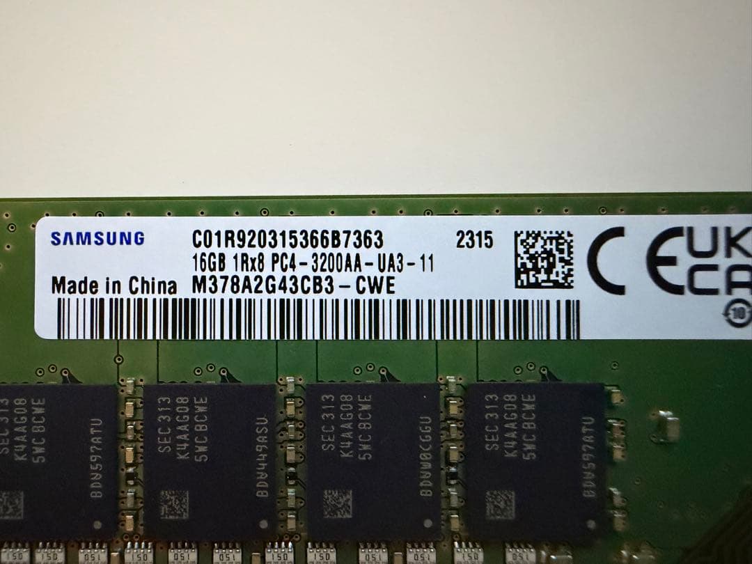 Samsung 16GB PC4-3200AA メモリ