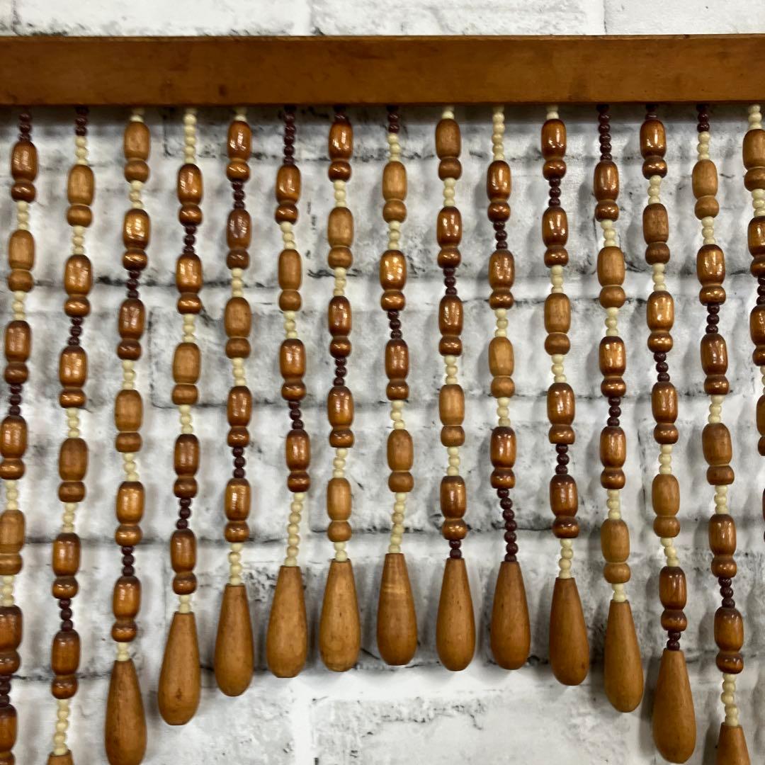 B-2 珠のれん ウッドビーズ 昭和レトロ アーチ型 アンティーク 吊り下げ