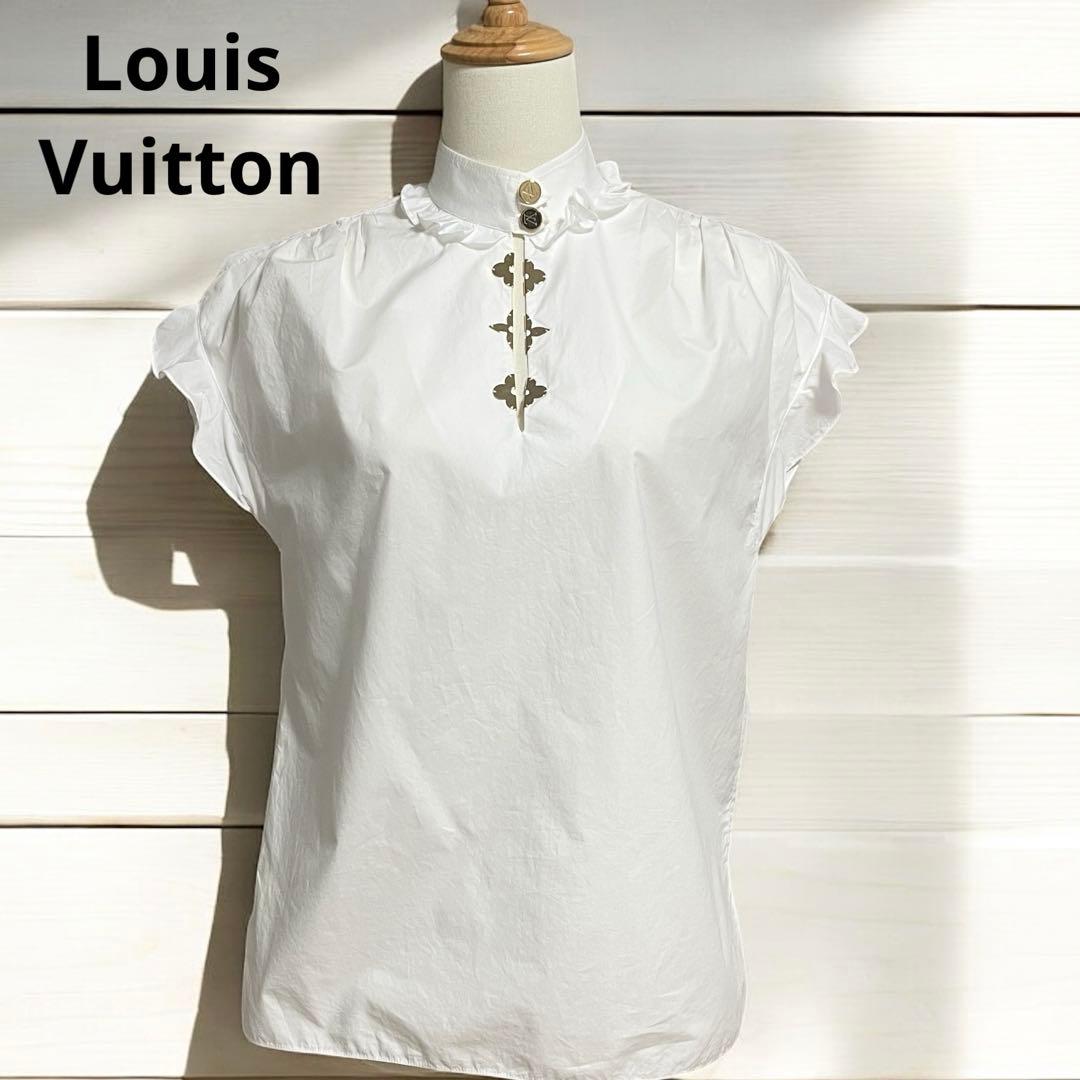 ルイヴィトン フリルブラウス 34(XS)フレンチスリーブ★クリーニング済