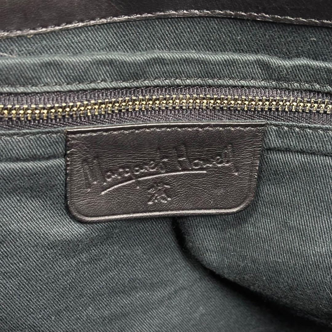 マーガレットハウエル トートバッグ レザー 旧ロゴ 黒 A4 肩掛け チャーム付