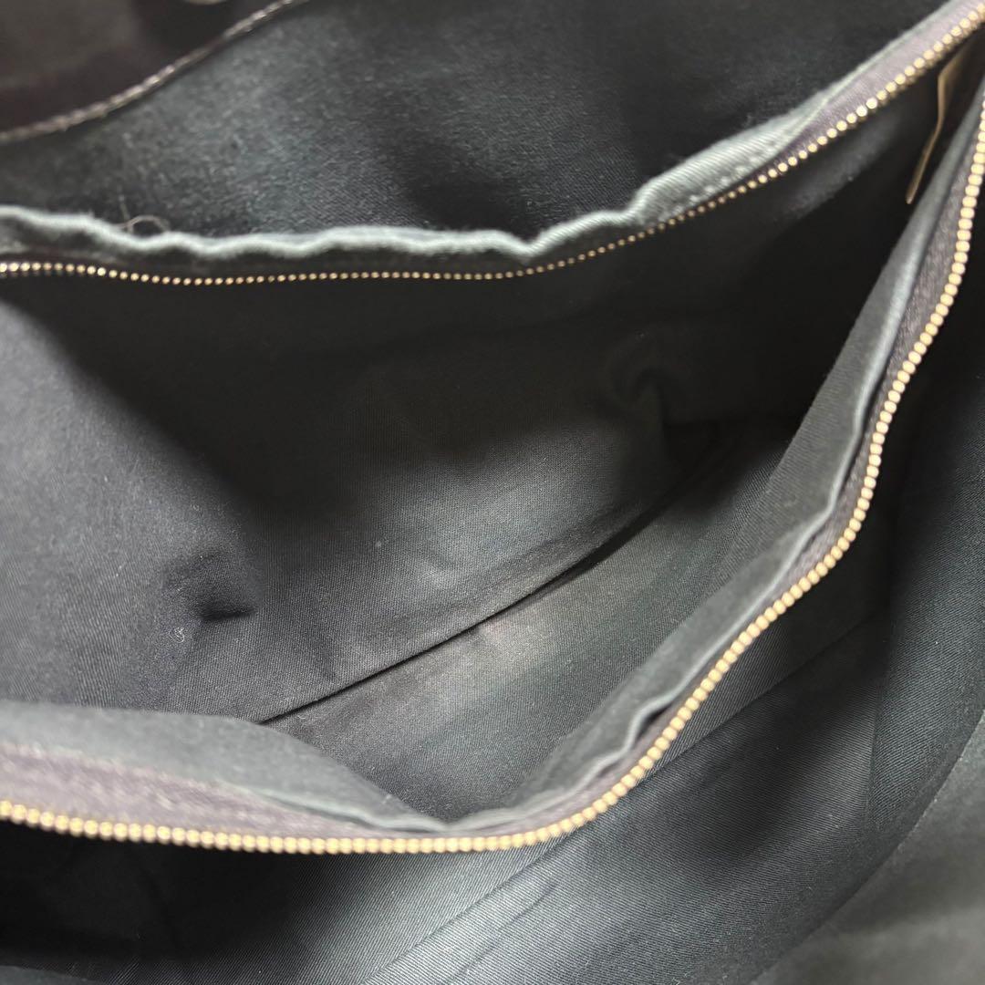 マーガレットハウエル トートバッグ レザー 旧ロゴ 黒 A4 肩掛け チャーム付