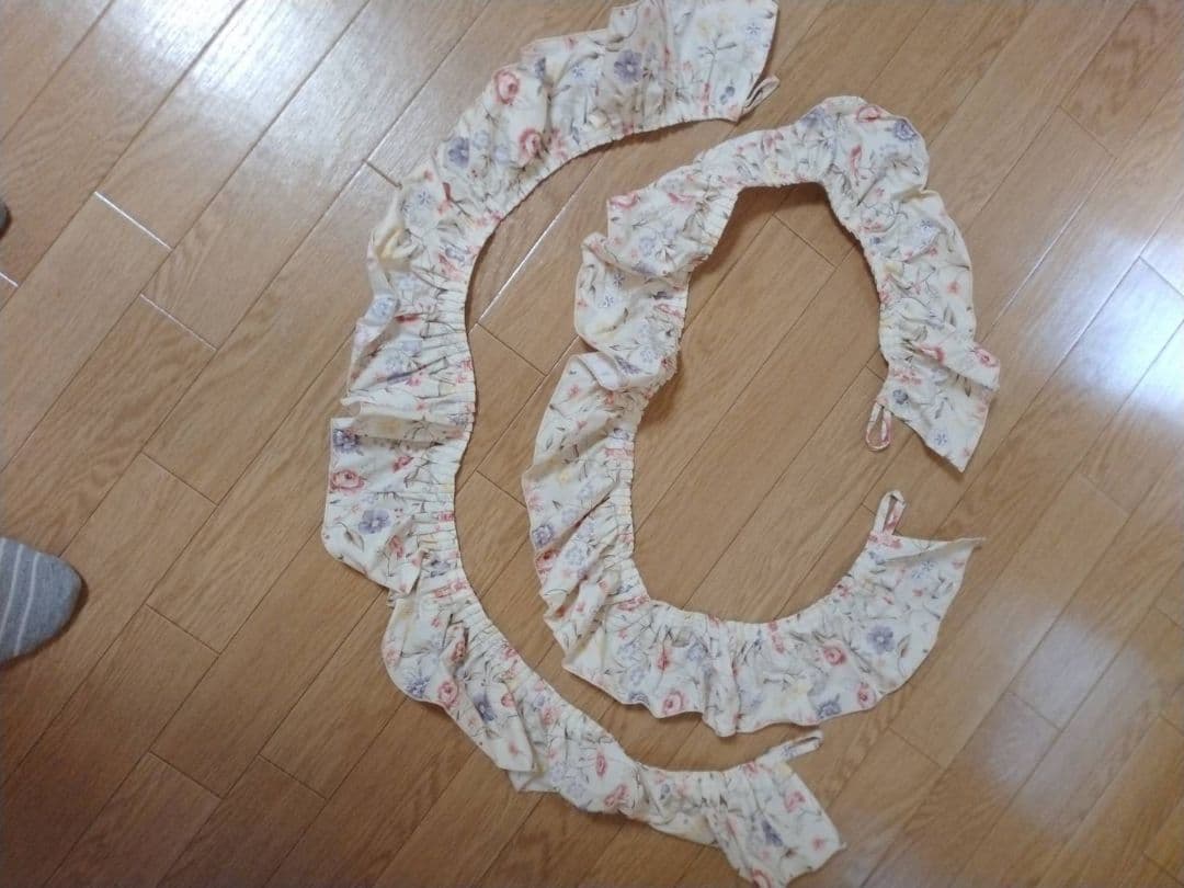 豪華オーダーリビングカーテン、花柄フリルカーテン