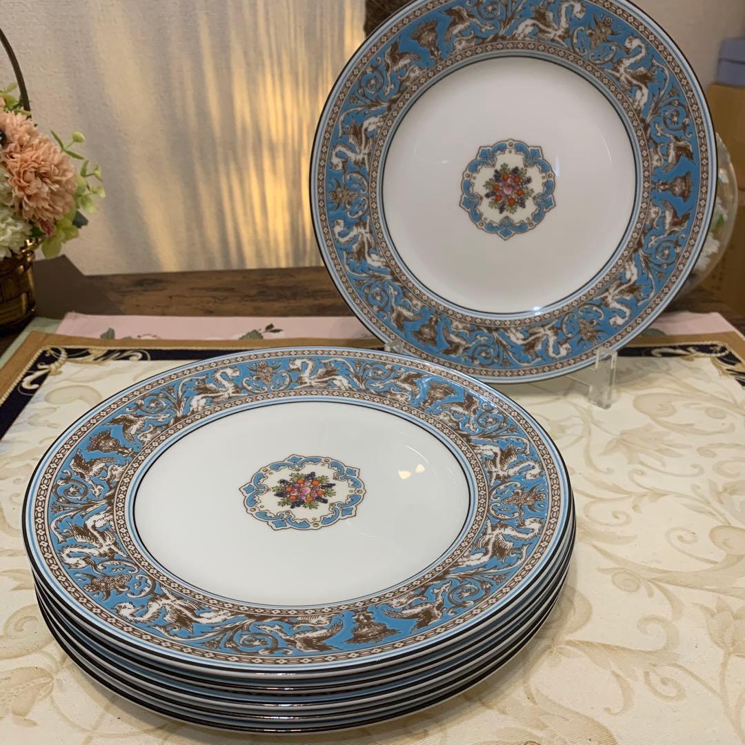 ウェッジウッド フロレンティーン　ターコイズ　20.5cmデザートプレート6枚