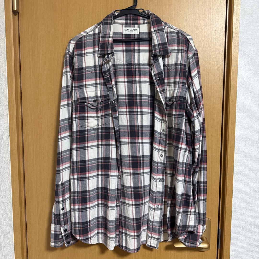 SAINT LAURENT チェック柄ネルシャツ Lサイズ