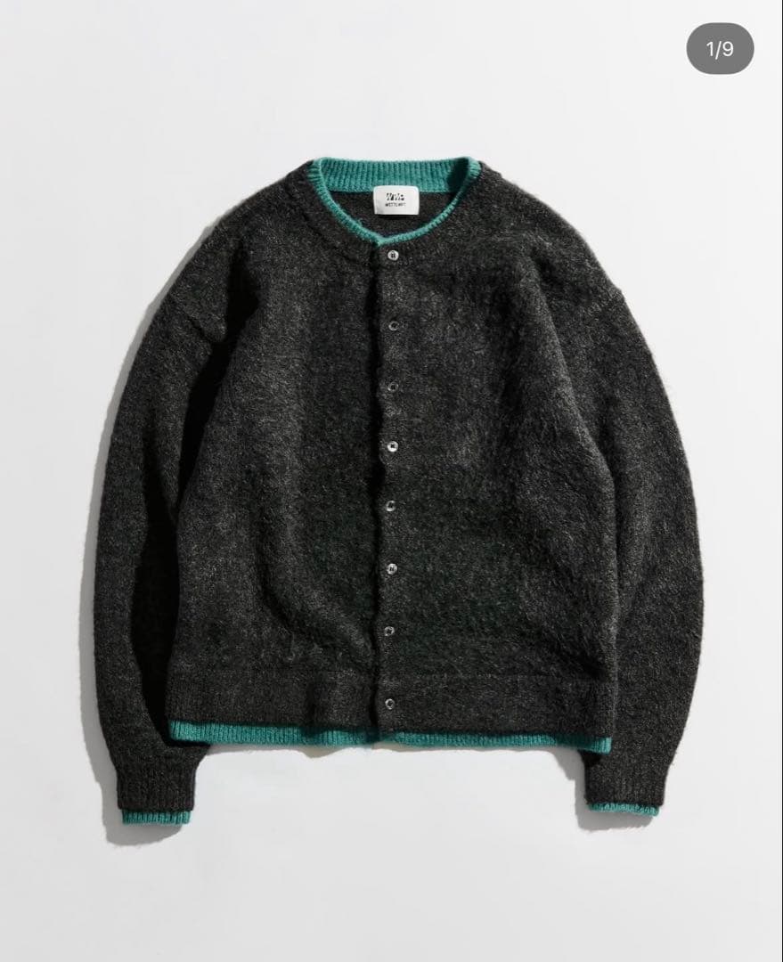 wettemptクルーネックブラッシュドレイヤードカーディガン