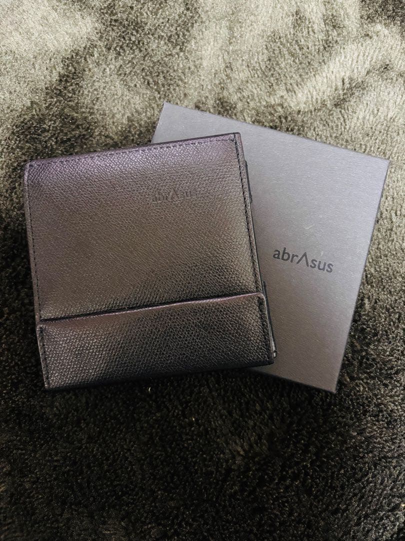 abrAsus ブラック 薄い財布　左利き用