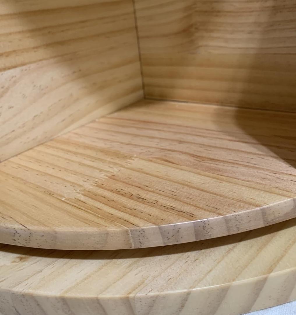 【新品】便利過ぎる回転本棚　ナチュラルな白木の天然木　３段