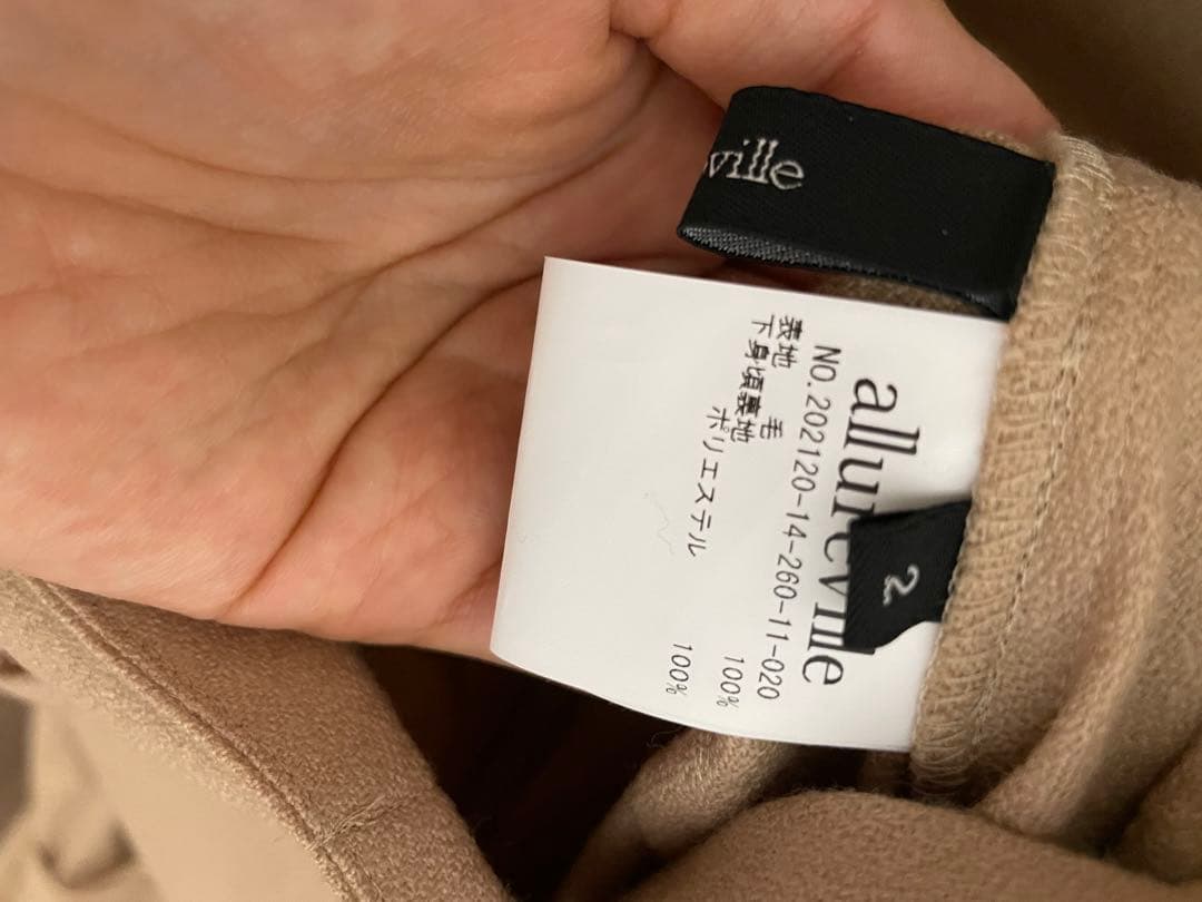 梳毛調ポリエステルスラッシュネックワンピース　2 ベージュ