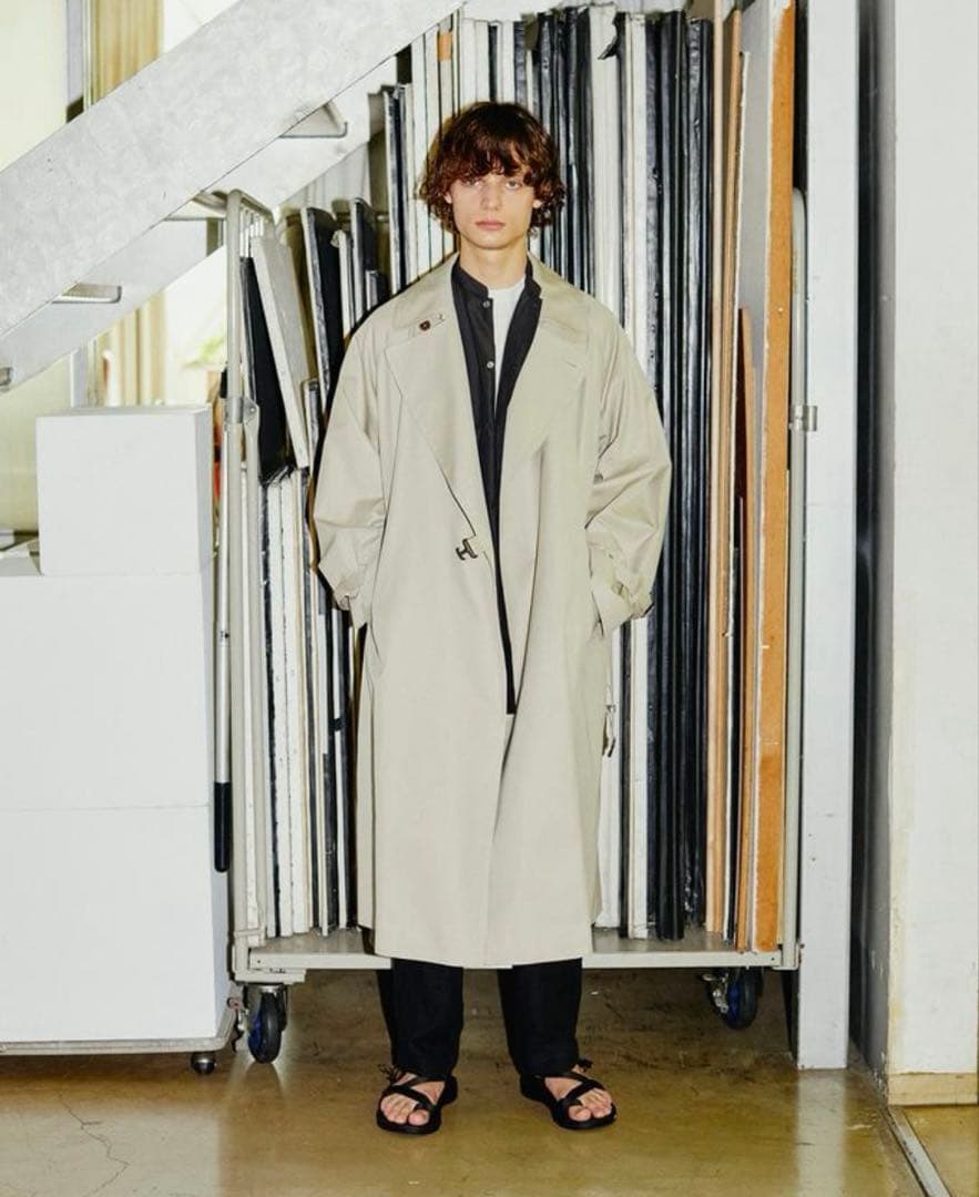 たい様 タグ付きblurhms 22SSギャバジンダブルベルトトレンチコート