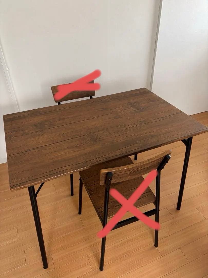 ダイニングテーブル110㎝　椅子2脚　3点セット