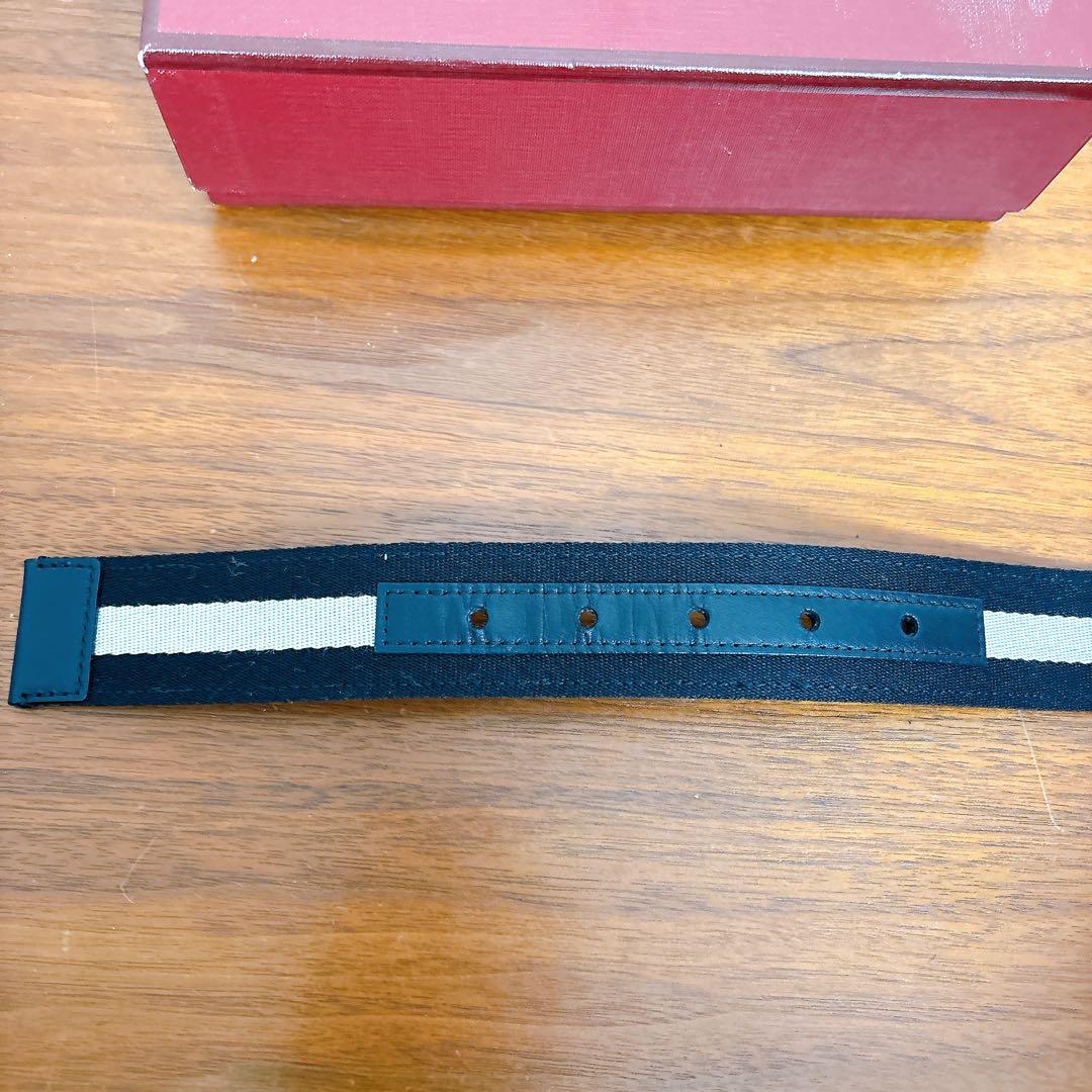 未使用級 BALLY バリー リバーシブル ベルト レザー キャンバス ブラック