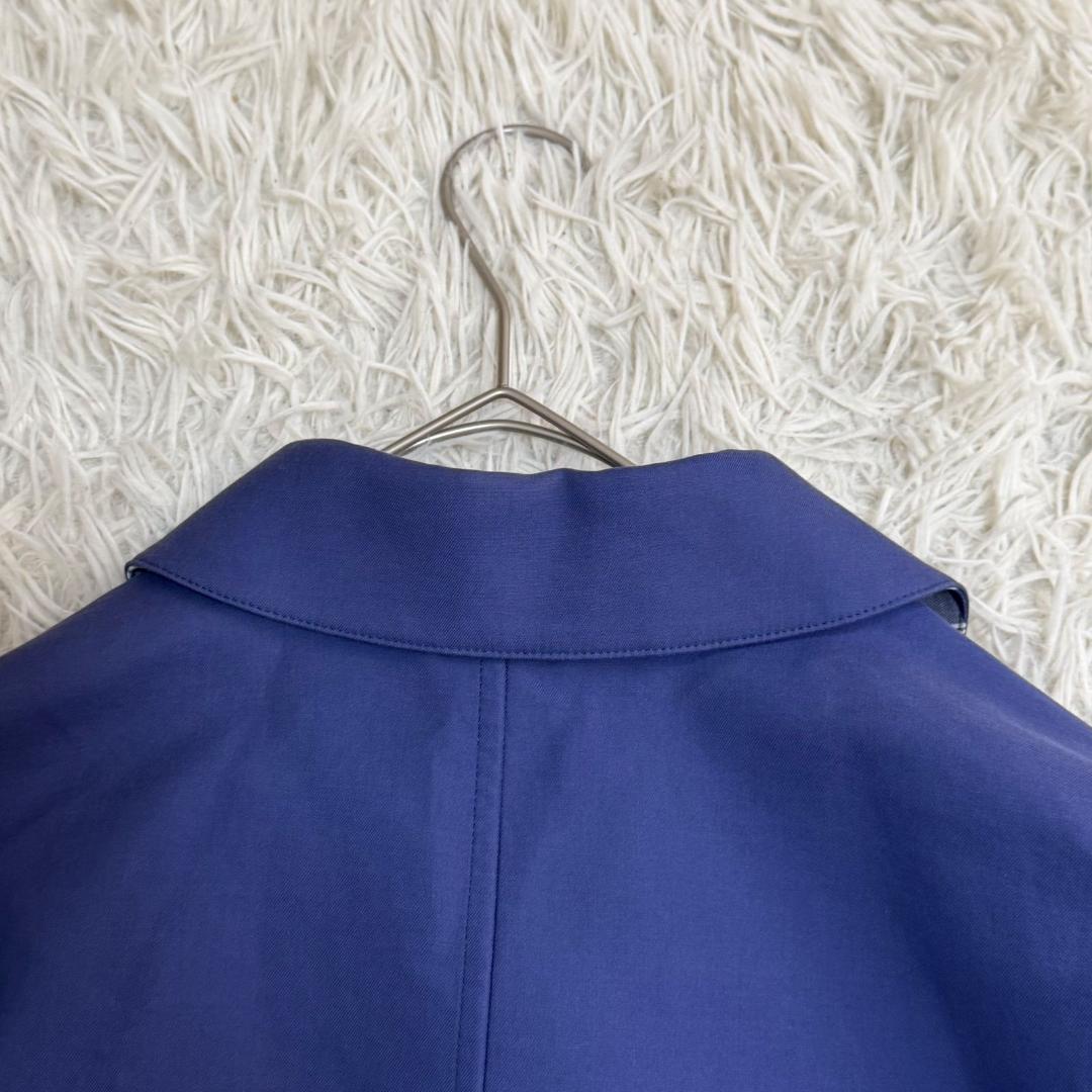 17245✨マッキントッシュロンドン 38 M ステンカラーコート チェック 青