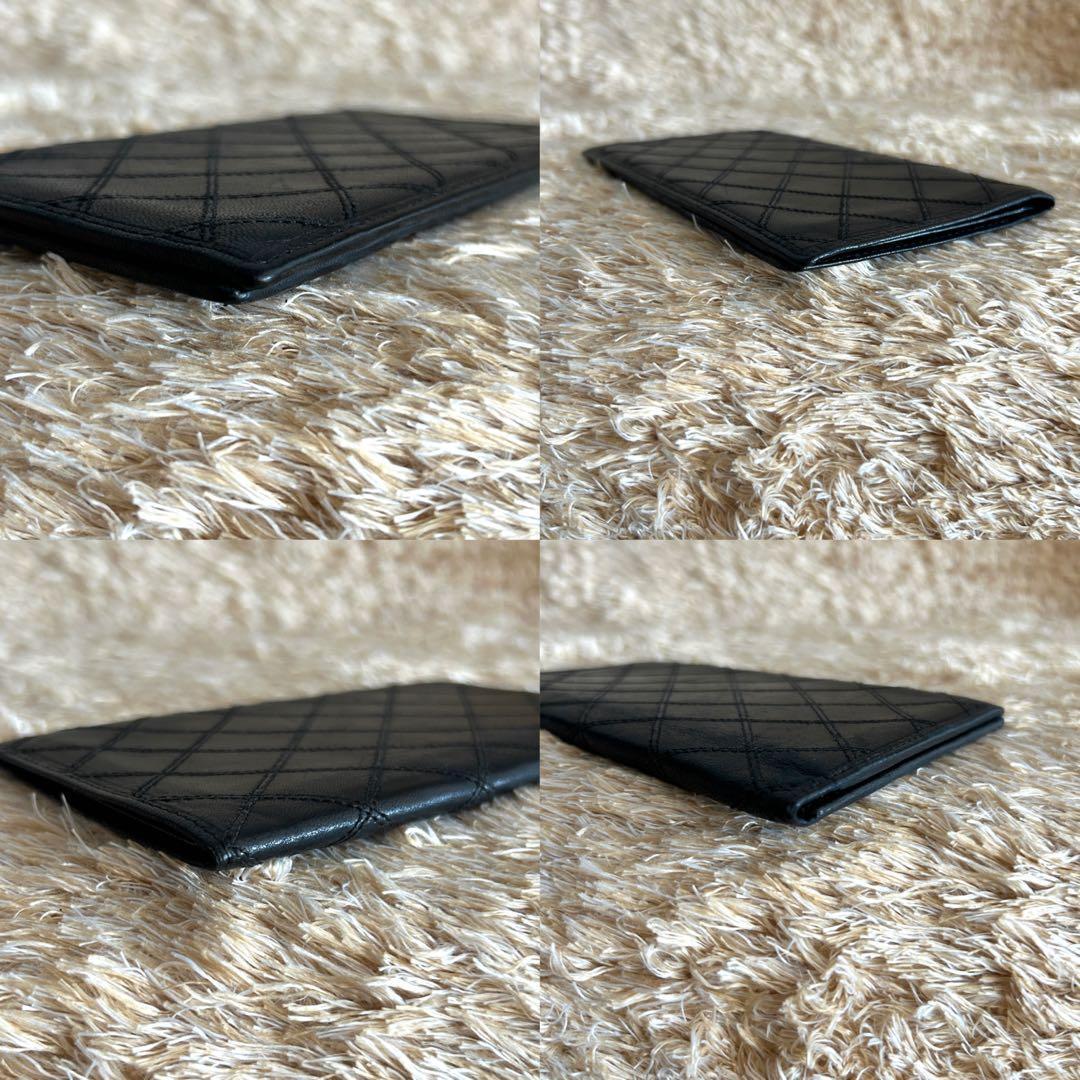 美品✨ シャネル マトラッセ ビコローレ ラムスキン 二つ折り長財布 ブラック