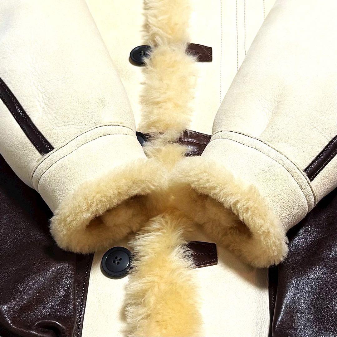 新品 39.6万 AVIREX B-7 羊革 ムートン アラスカコート 36