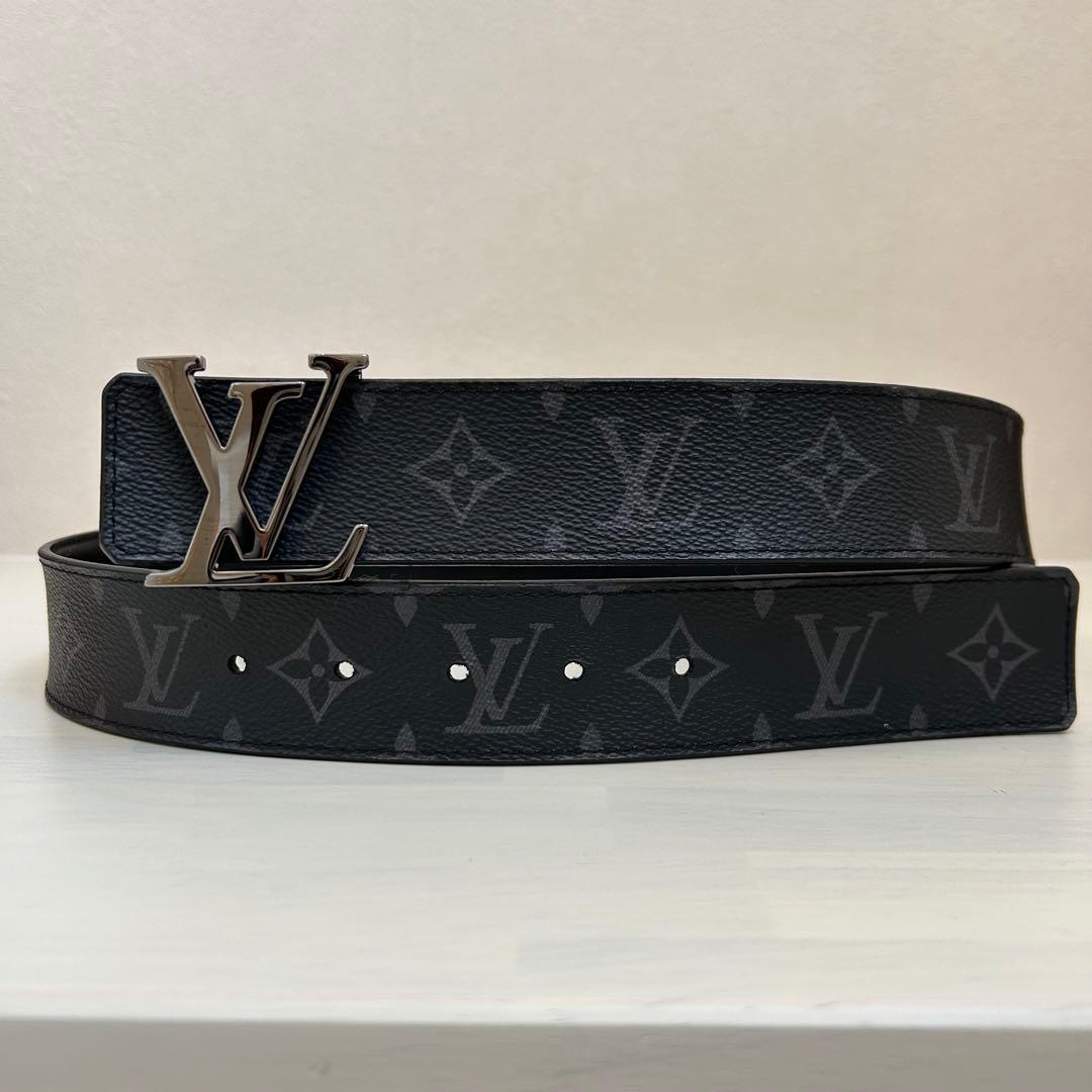正規品 レシート付 ルイヴィトン LVイニシャル ベルト ブラック 80/32