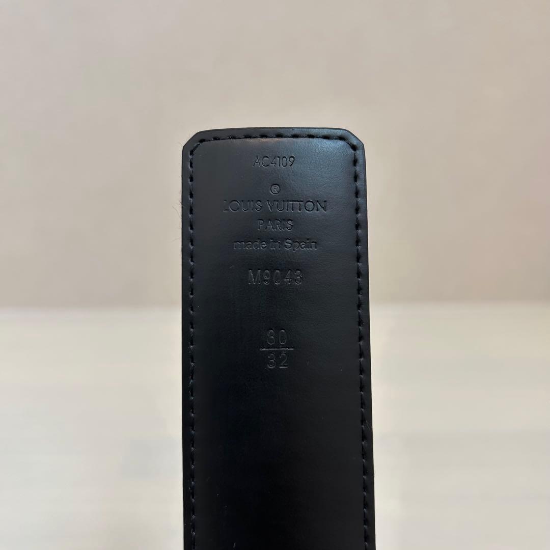 正規品 レシート付 ルイヴィトン LVイニシャル ベルト ブラック 80/32
