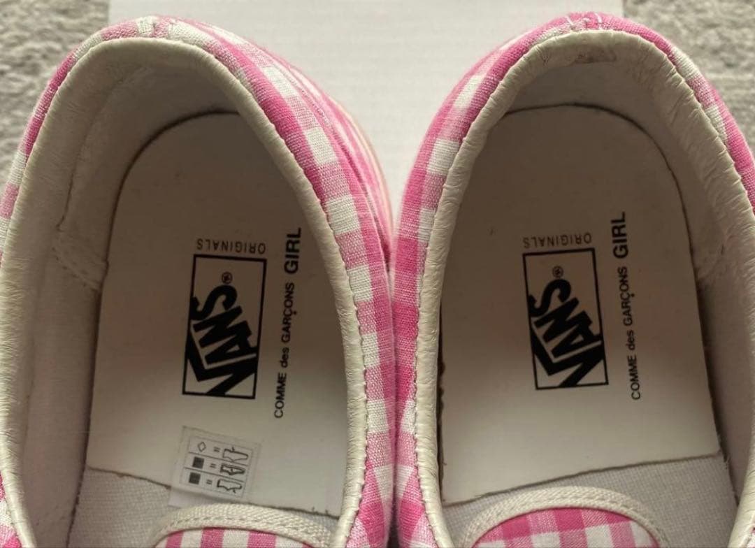 コムデギャルソンVANS ピンク チェック柄 スニーカー