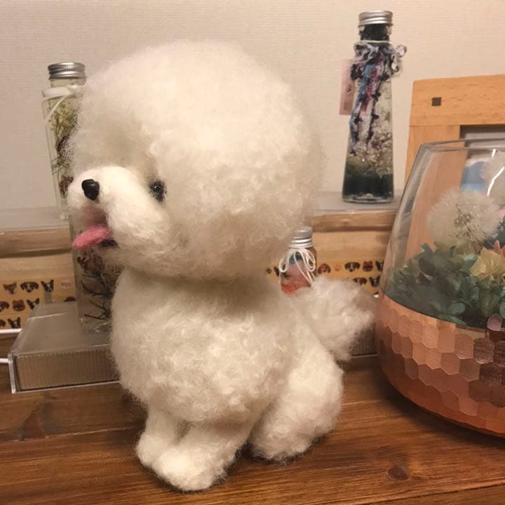 羊毛フェルト　ビションフリーゼ