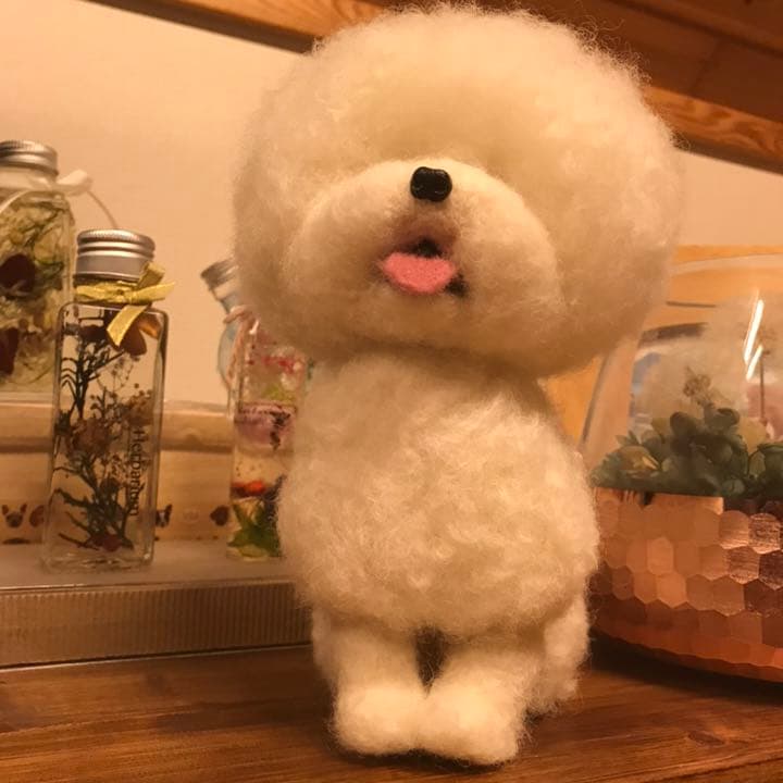 羊毛フェルト　ビションフリーゼ