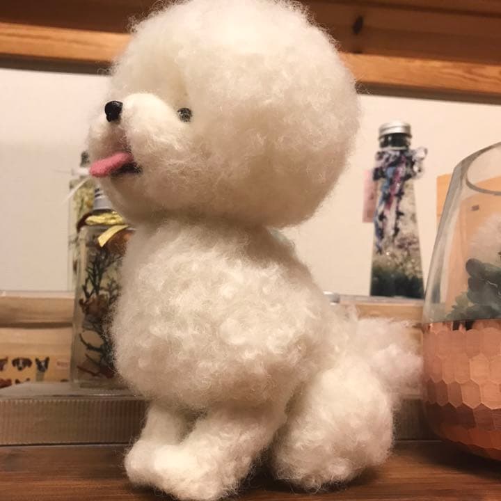 羊毛フェルト　ビションフリーゼ