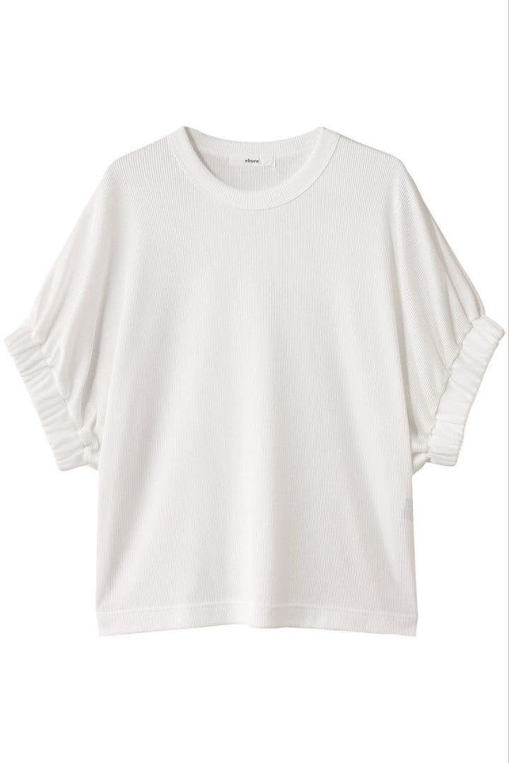 2025　ebure　エブール　ブライトテレコギャザーカットソー
