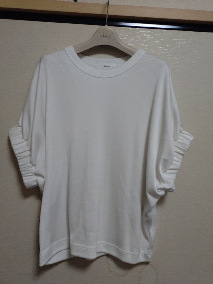 2025　ebure　エブール　ブライトテレコギャザーカットソー