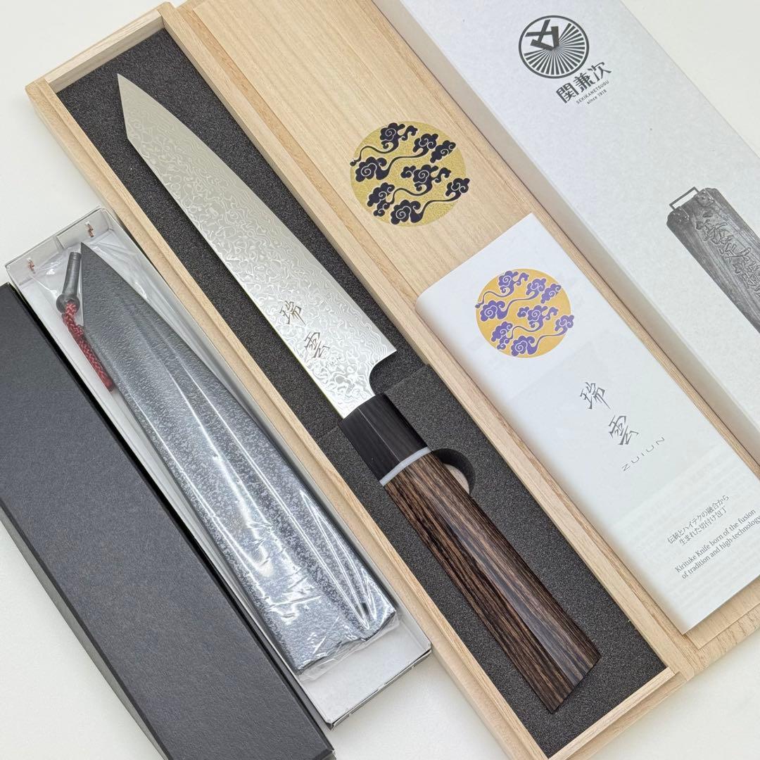 【新品】瑞雲 ペティーナイフ150mm 関兼次 100周年記念モデル（木鞘付き）