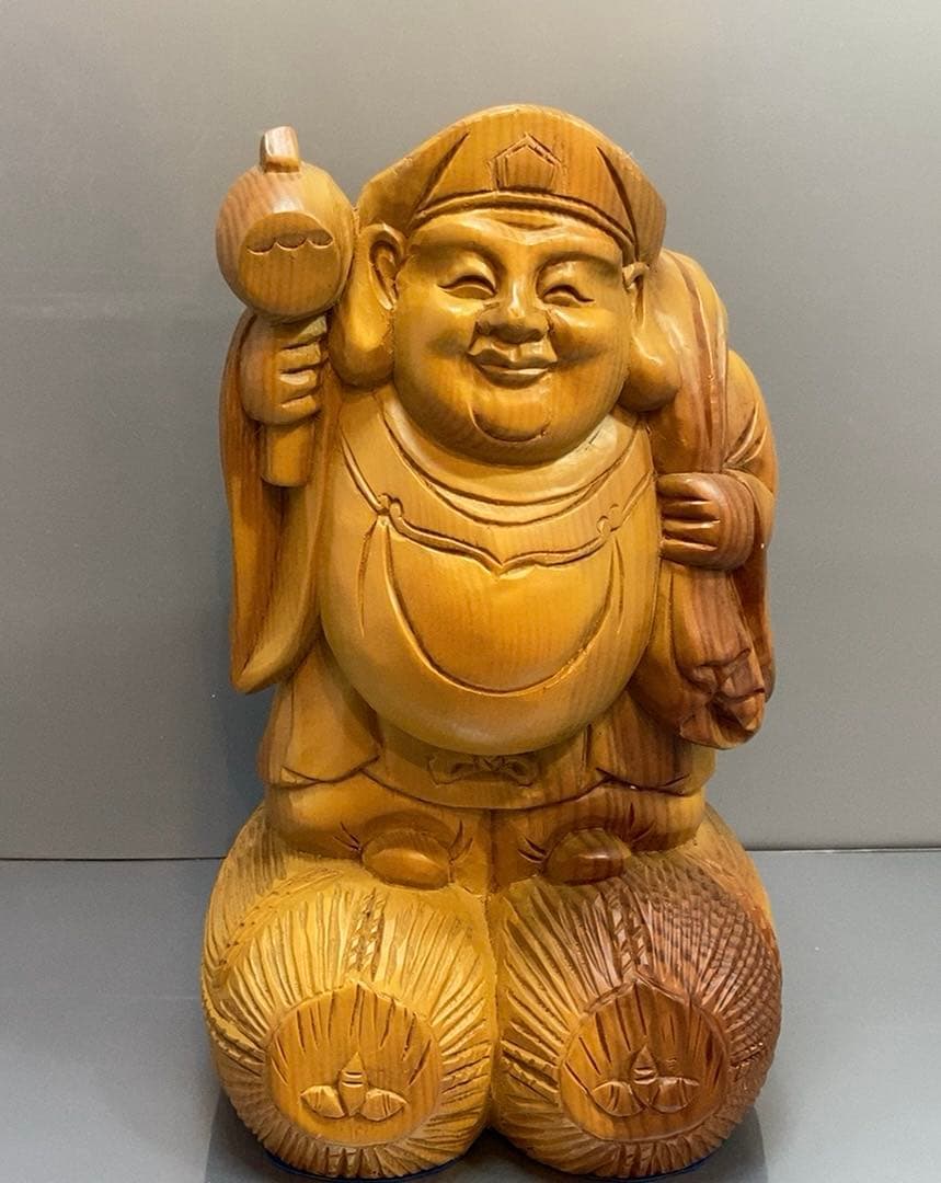 木彫り　大黒天　縁起物　開運　高さ約29cm