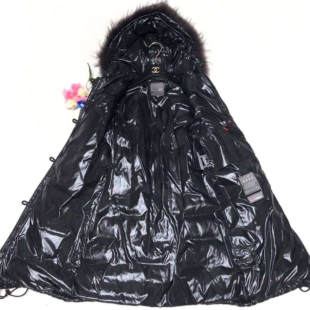 未使用級　デュベティカ　ダウンコート　corcira　ラクーンファー　黒　40