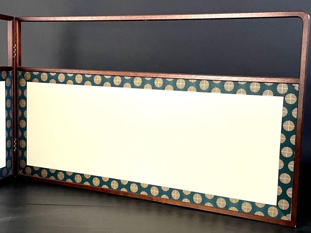 「祖」 唐松 遠山 両面使い 風炉先屏風 上透かし 桑縁 紙箱 （128①）