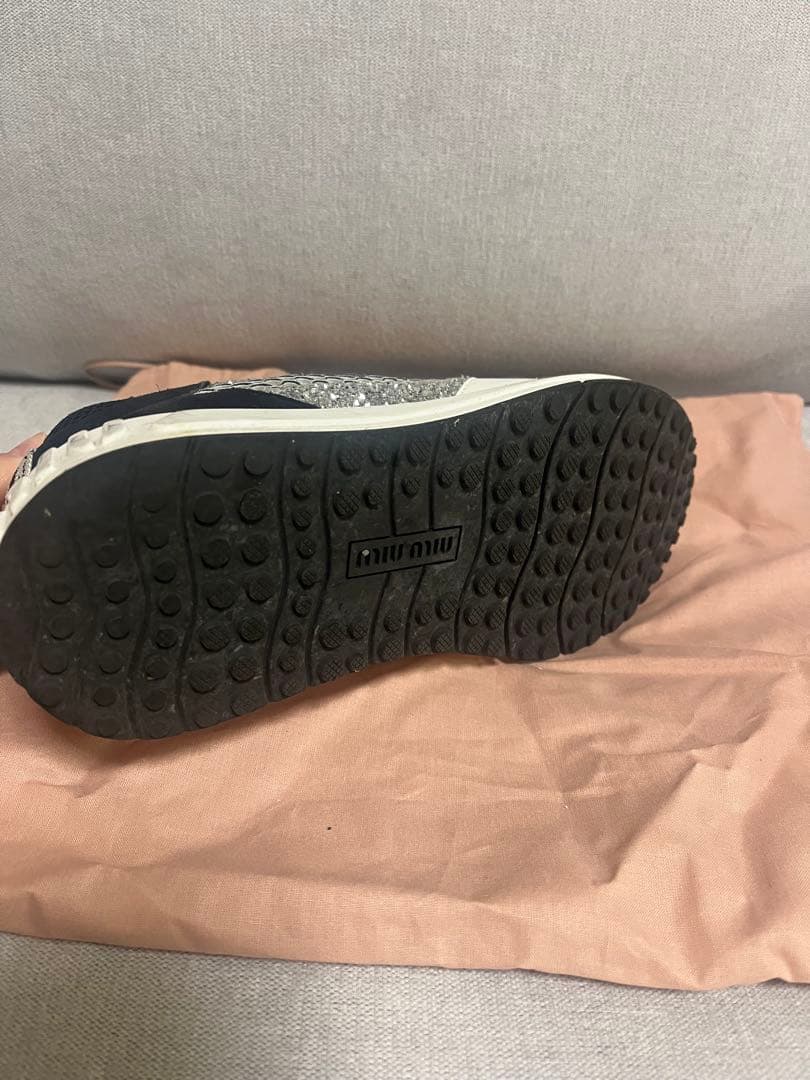 miu miu メッシュスニーカー ホワイト/ブラック/レッド　38ハーフ