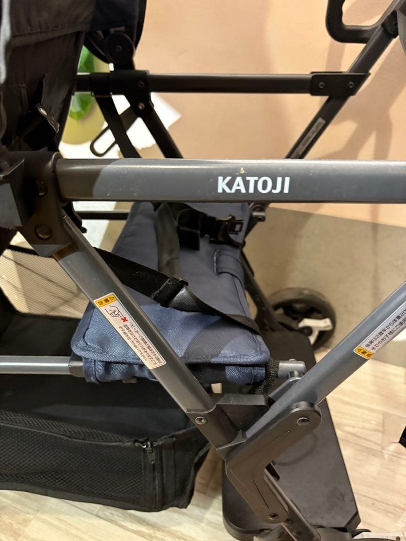 KATOJI 折りたたみ式ベビーカー ネイビー　2人でゴー