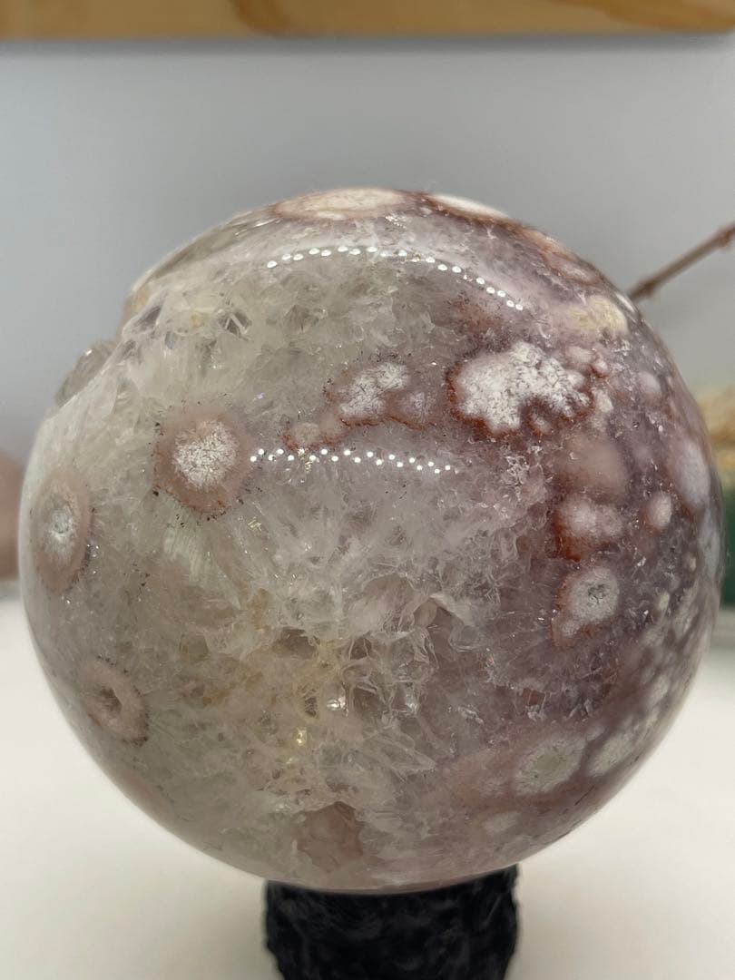 【3092】スフィア 桜瑪瑙 ピンアメ、パイライト共生
