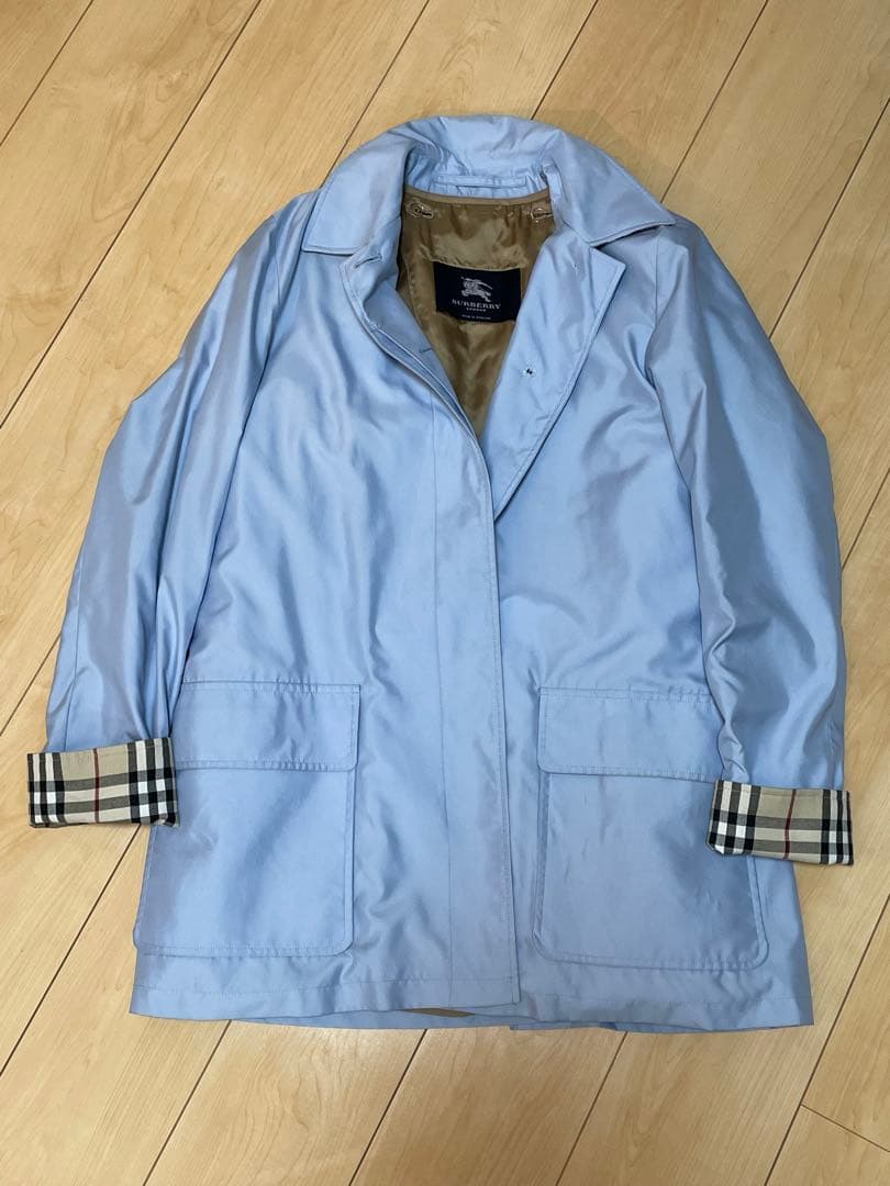 Burberry バーバリー ロンドン ライナー付き ポリ×コットンコート水色系